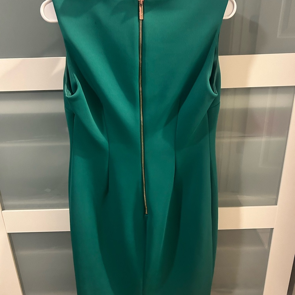 Calvin Klein Women’s Green Cocktail Party Festival Dress NWOT Sz 8 Gold Zipper - Picture 5 of 6
